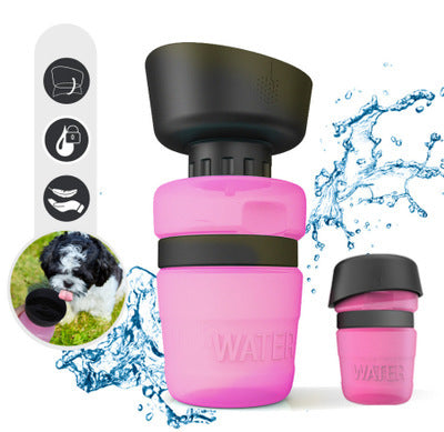 Botella de agua plegable para exteriores para mascotas, botella de viaje para perros, dispensador de agua para perros