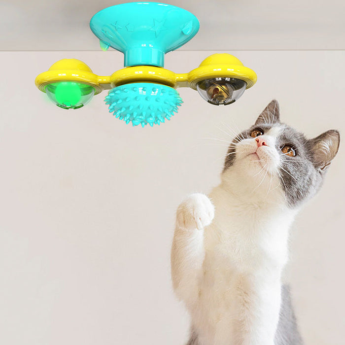 Cat Rotating Windmill Multi-Function Toys Itch Scratching Device Teeth Shining Toy