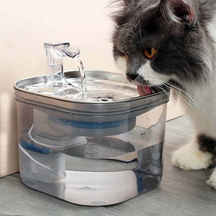 Dispensador de agua de circulación automática de acero inoxidable para mascotas, gatos y perros, fuente inteligente, accesorios para mascotas