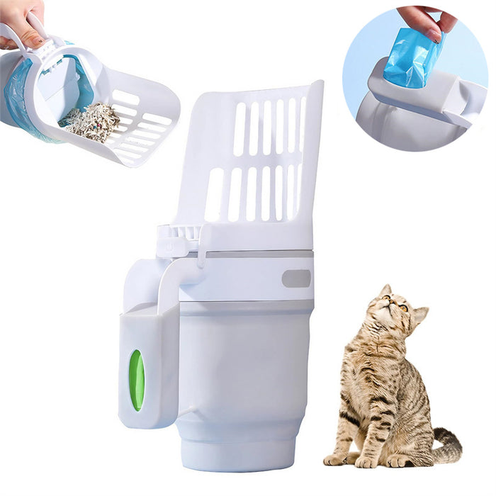 Pala para arena para gatos ampliable mejorada con bolsas de recarga Caja de arena para gatos grande Sistema de contenedor de desechos para gatos autolimpiante Suministros para mascotas Productos para mascotas