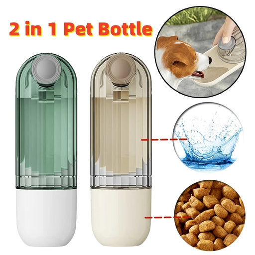 Vaso de agua para mascotas 2 en 1, diseño de segmento, vaso para beber portátil para pasear perros, suministros de alimentación para perros, suministros para mascotas, comedero para pasear perros, productos para mascotas