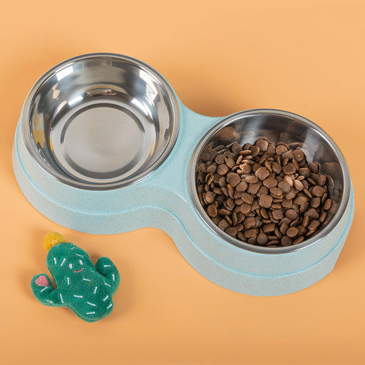 Cuencos dobles para mascotas, comedero para perros y agua, plato de acero inoxidable para beber, suministros de alimentación para gatos y cachorros, accesorios para perros pequeños